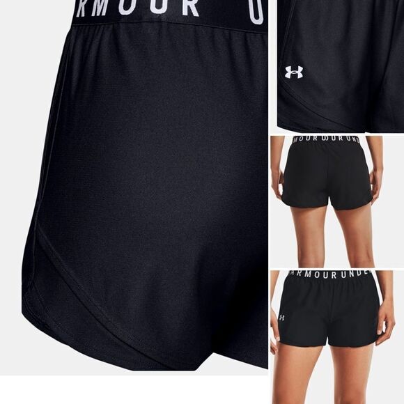 Under Armour~ Women’s Black Shorts shaped hem w/ crossover side seams ~ size XS - Picture 1 of 10